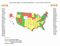 Map of House support for HR-543 June 27, 2014